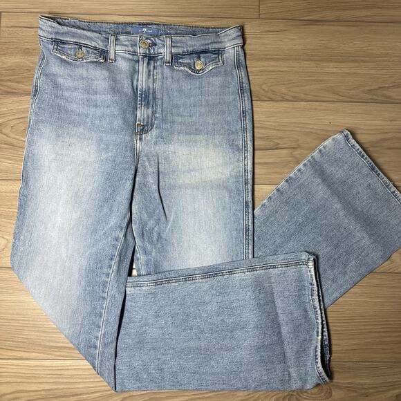 7‎ For All Mankind Jeans Size 30 Y2K Style A Pocket boot cut Denim Blue - Picture 1 of 10